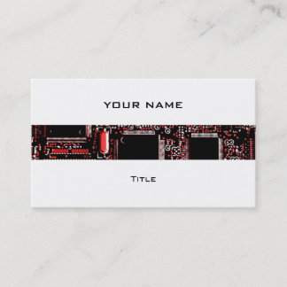 Circuit Red 2 stripe business card white back