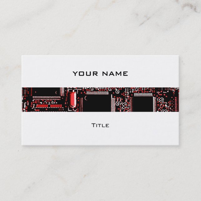 Circuit Red 2 stripe business card white back (Front)