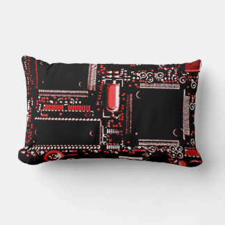 Circuit Red 2 throw pillow lumbar