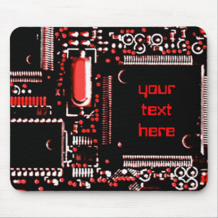 Circuit Red 2 'Your Text' mouspad Mouse Pad