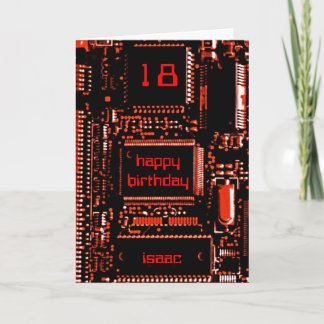Circuit Red 'Age and Name' birthday card