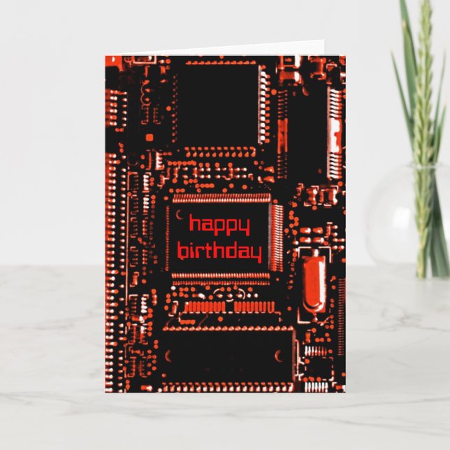 Circuit Red 'Happy Birthday' greetings card (Front)