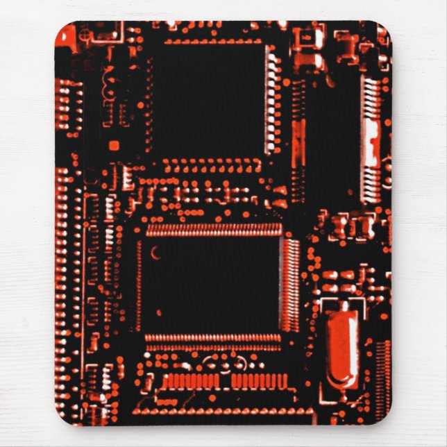 Circuit Red mouspad portrait Mouse Pad (Front)