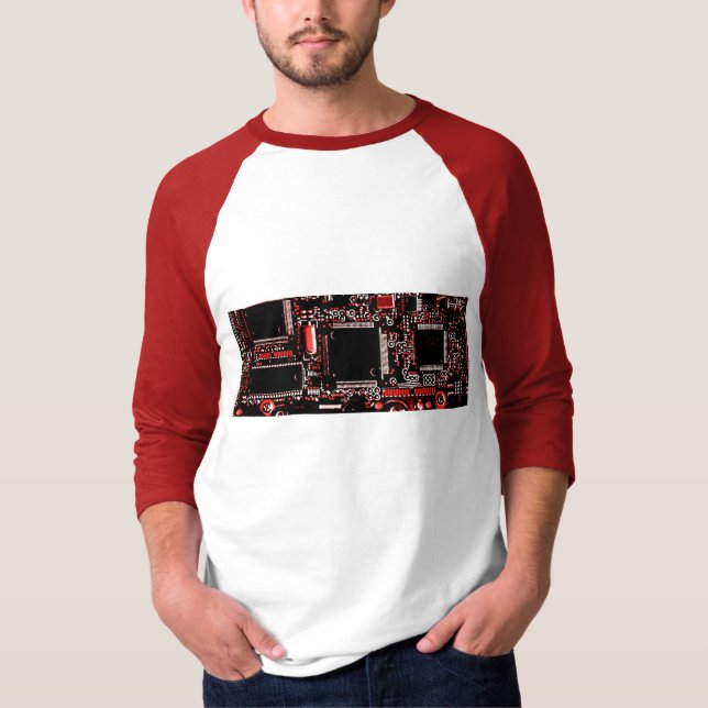 Circuit Red  t-shirt 3/4 sleeve raglan (Front)