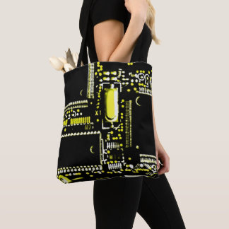 Circuit Yellow 2 all over tote bag