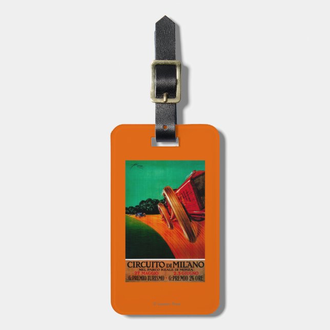 Circuito Di Milano Vintage PosterEurope Luggage Tag (Front Vertical)
