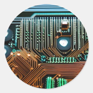 Circuitry Classic Round Sticker