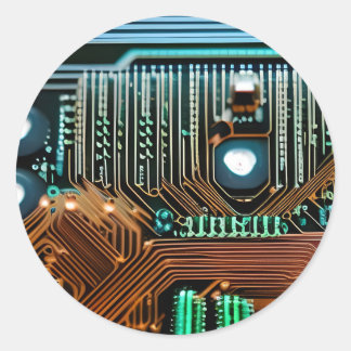Circuitry Classic Round Sticker