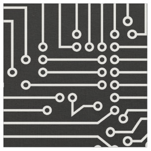 Circuitry - White on Black Fabric