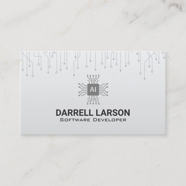 Circuity Logo | Tech | Microchips | Ai Business Card (Front)