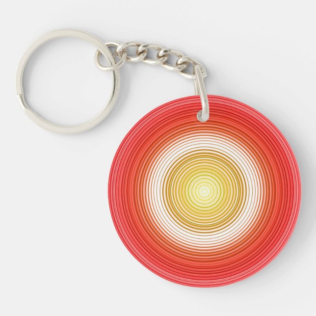 Circular - 2 sides 2 colours - red orange blue cya key ring (Front)