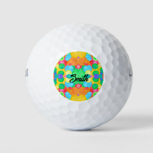 circular abstract art golf balls