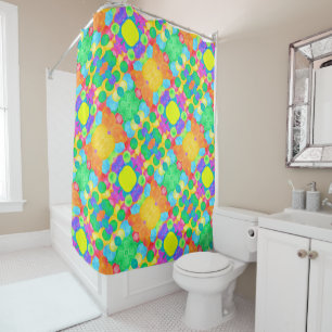 circular abstract art  shower curtain