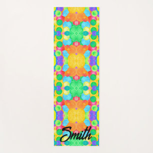 circular abstract art yoga mat