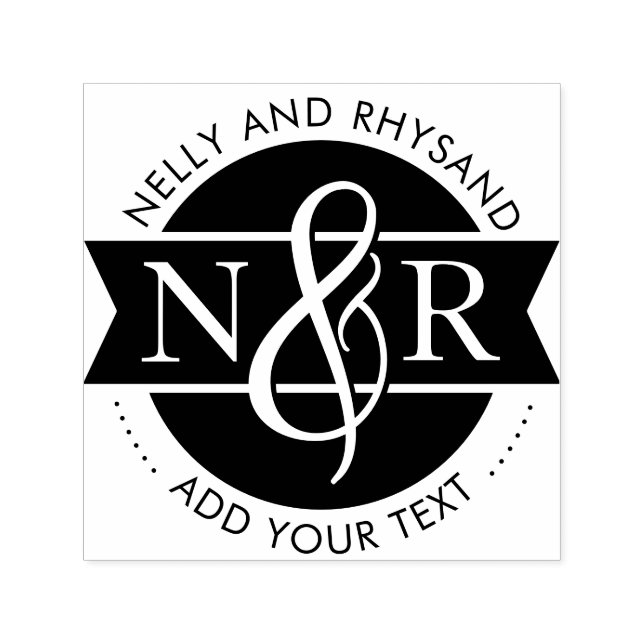   Circular Associate Initials & Ampersand Business Self-inking Stamp (Design)