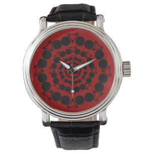 circular black bicycles elegant design watch