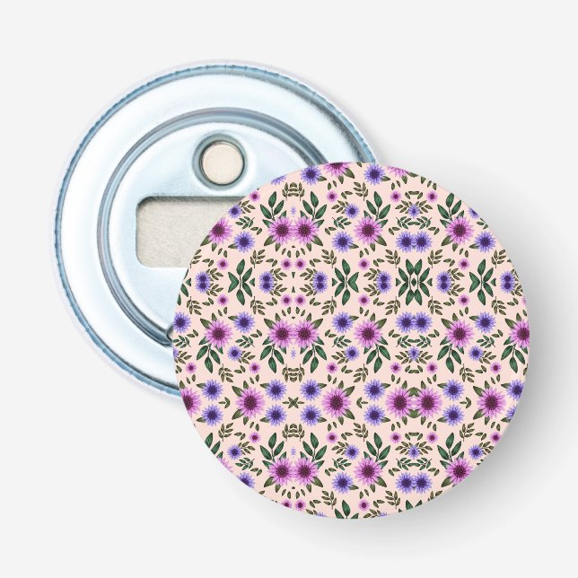 Circular bottle opener showing front and back (Front)