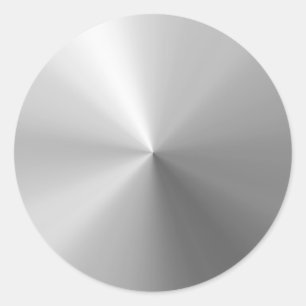 Circular Brushed Aluminium Textured Classic Round Sticker