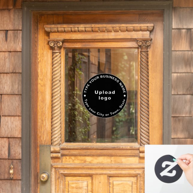 Circular Business Brand Texts on Black (Home Door)