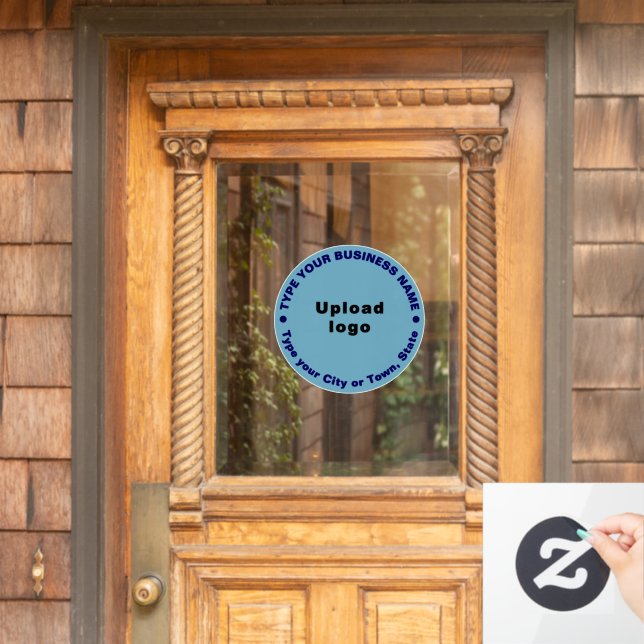 Circular Business Brand Texts on Light Blue (Home Door)