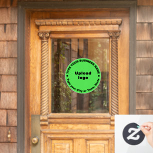 Circular Business Brand Texts on Light Green