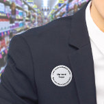 Circular Business Brand Texts on White Button<br><div class="desc">Round shape button that you can customize to put your business name and logo. You can use this button as uniform accessory of your staff. You can also use it as packaging accessory. You can also include it in your marketing materials to advertise your business or to promote your brand...</div>
