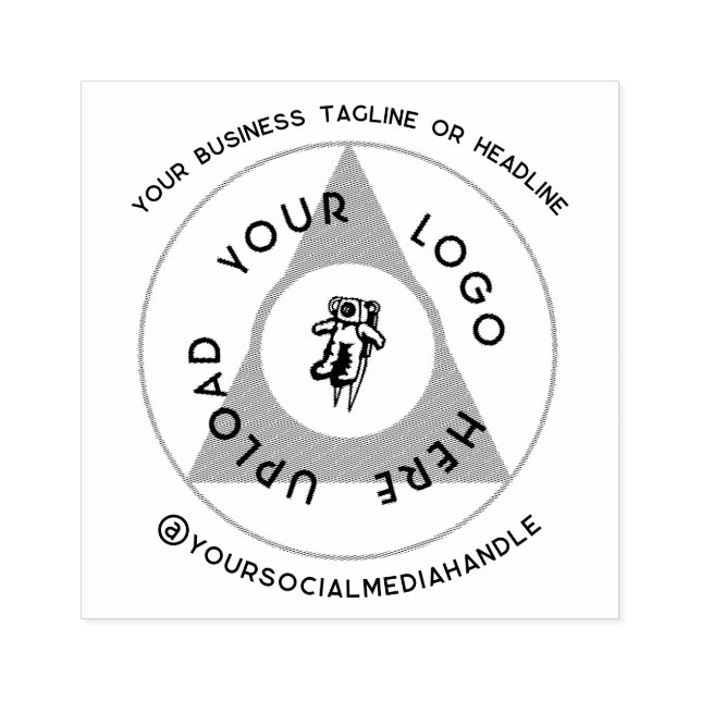 Circular Business Logo with Social Media Rubber Stamp (Imprint)