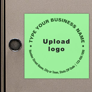 Circular Business Texts, Light Green Magnetic Card