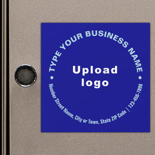 Circular Business Texts on Blue Magnetic Card