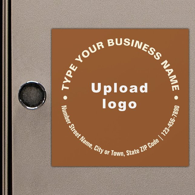 Circular Business Texts on Brown Magnetic Card (Build brand name awareness. Circular pattern texts of business brand on brown magnetic card.)