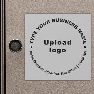 Circular Business Texts on Grey Magnetic Card