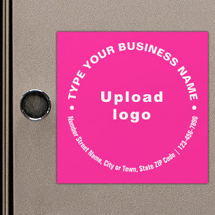 Circular Business Texts on Pink Magnetic Card