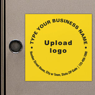 Circular Business Texts on Yellow Magnetic Card