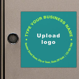 Circular Business Texts, Teal Green Magnetic Card