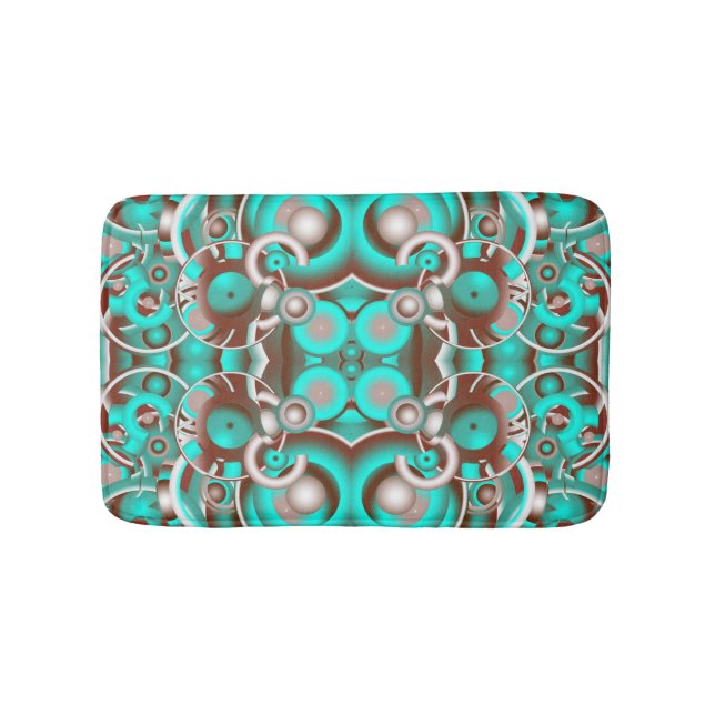 Circular Celestial Concentric Circles Pattern Bath Mat (Front)