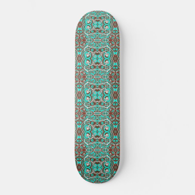 Circular Celestial Concentric Circles Patterned Skateboard (Front)