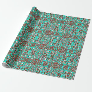 Circular Celestial Concentric Circles Patterned Wrapping Paper