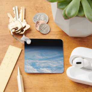 Circular Cloud Formation Over South Pacific Ocean. Key Ring