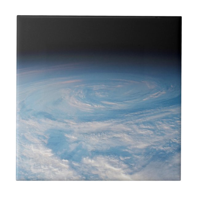 Circular Cloud Formation Over South Pacific Ocean. Tile (Front)