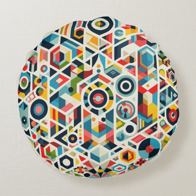 Circular Comfort: Stylish Round Pillow Design for  (Back)