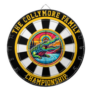 Circular Crocodile Lake Art Dartboard