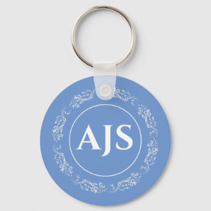 Circular design with Monogram Initials Key Ring