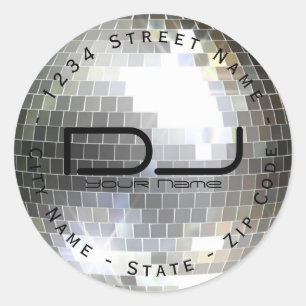 Circular Disco Ball Return Address Label