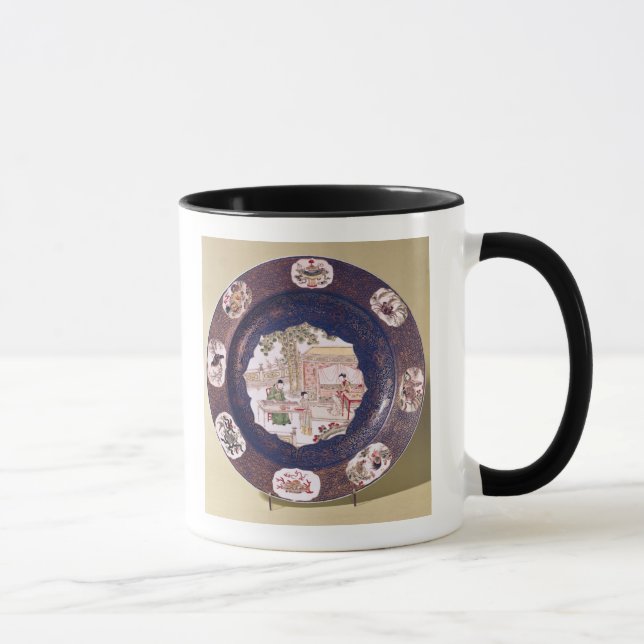 Circular dish with a musical scene mug (Right)