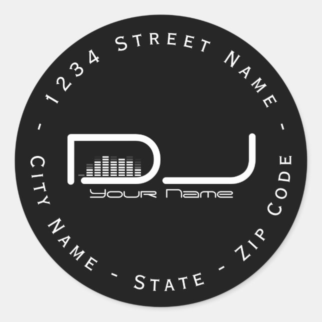Circular DJ Equalizer Return Address Label (Front)