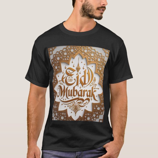 Circular Elegance Eid Mubarak Mens Tshirt (Front)
