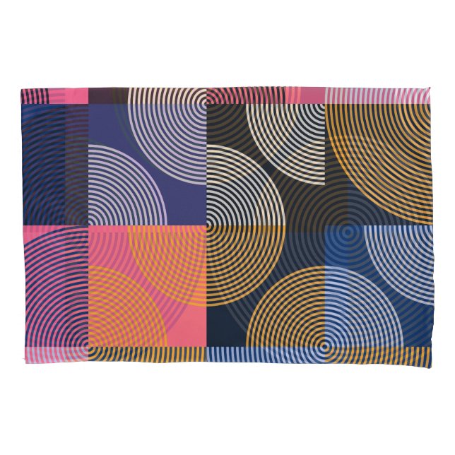 Circular Geometric Vintage Artwork Pillowcase (Front)