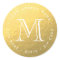 Circular Gold Foil Monogram Return Address Label