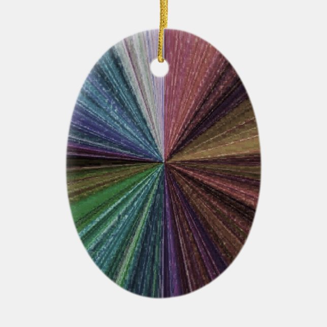 Circular Gradient Earthy Rainbow Ceramic Tree Decoration (Front)