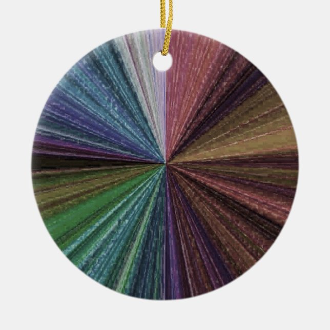 Circular Gradient Earthy Rainbow Ceramic Tree Decoration (Front)